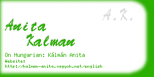 anita kalman business card